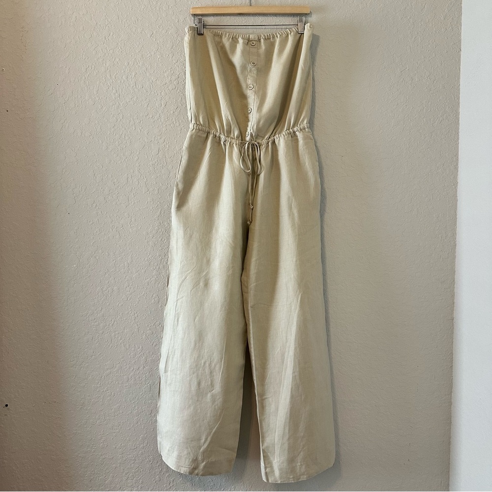 Guess Cream Wide Leg Jumpsuit